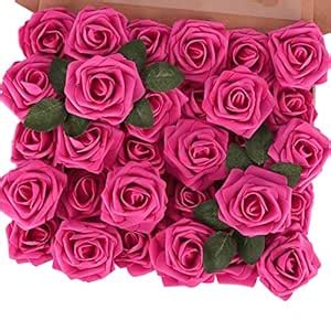 Buy MACTING 30PCS Artificial Flower Roses Real Touch Fake Flowers with ...