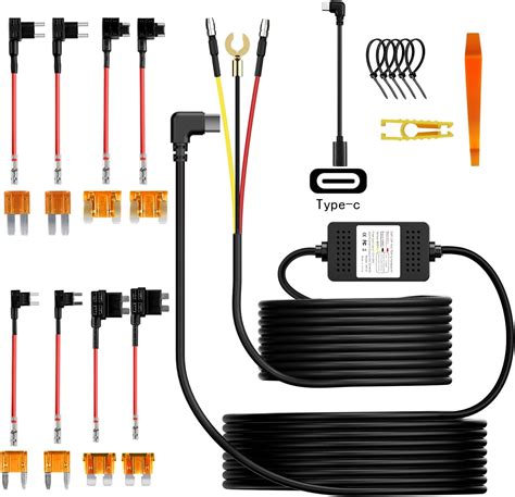 Amazon.com: Dash Cam Hardwire Kit, GKU Type C USB Hard Wire Car Camera Charger Cable Kit,12V ...
