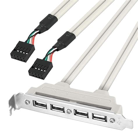AdzMoi® 4 Ports USB 2.0 Header Port Slot Plate Adapter Panel Cable ...