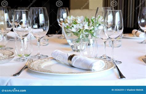 Fancy Table Set for a Dinner Stock Image - Image of cater, catering ...