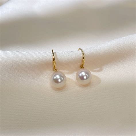 AKOYA Seawater Pearl Drop Earring AAA Quality 18K Solid Gold - Etsy