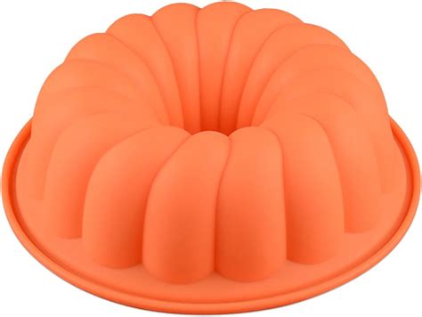 Amazon.com: ZEMSY Silicone Bundt Cake Pan - 2 Pack 9 Inch Yellow Large ...