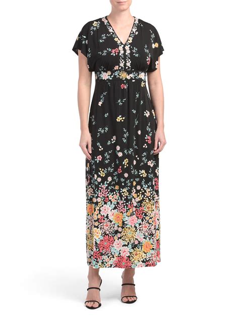 Printed Kimono Bodice Maxi Dress | Maxi Dresses | T.J.Maxx | Maxi dress, Print kimonos, Dress