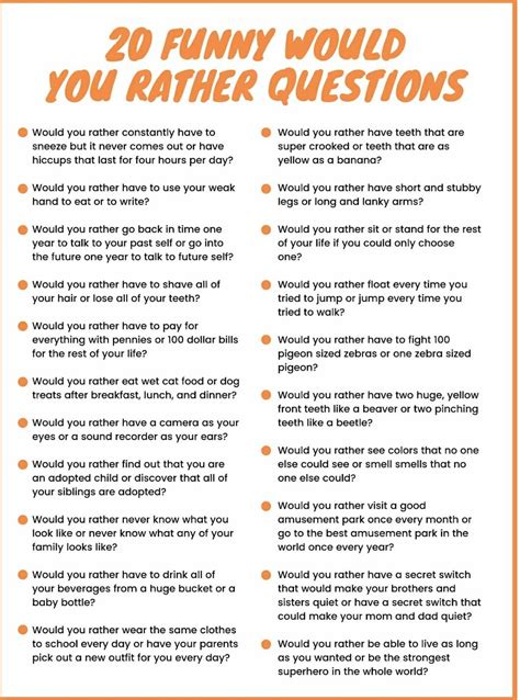 100 hard would you rather questions to ask your friends and family ...