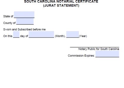 Free South Carolina Notary Acknowledgement - Individual - PDF - Word