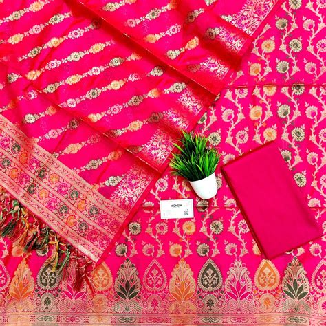 Pink Meenakari Banarasi Silk Suit – Mohsin Textiles