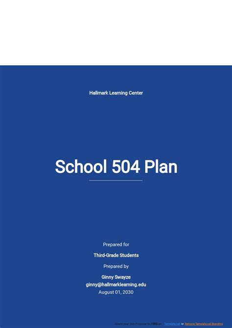 Printable 504 Plan Template Pdf - Printable Forms Free Online