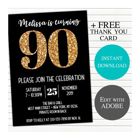 Invitation To 90Th Birthday Party Wording at Paul Caison blog