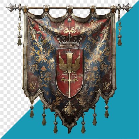 Medieval heraldic banner transparent background isolated image ...