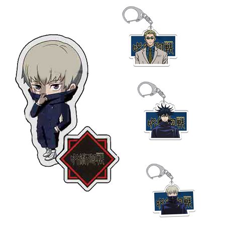 Buy SOSPIRO 50 Pcs Jujutsu Kaisen Stickers 6PCS Keychains Pin Set ...