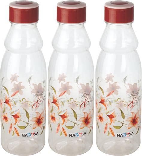 Nayasa Cool Camay PET Fridge Bottle Set, 1 Litre, Set of 3, Multicolour ...