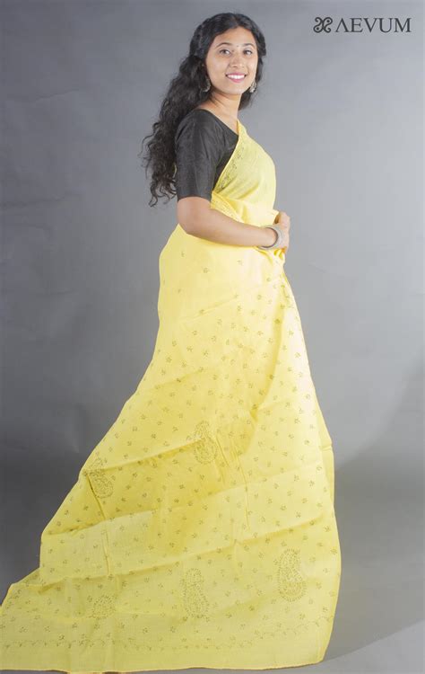 Hand Embroidered Lucknowi Chikankari Saree - 9286 – AEVUM