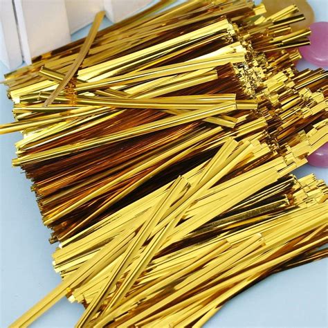 Buy JoyGlobal Aluminium Metallic Golden Chocolate Twisters Ribbon Ties ...