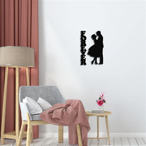 "Forever Couple" Black Engineered Wood Wall Art Cutout, Ready to Hang ...