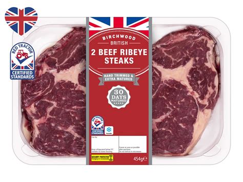Birchwood 2 Beef Ribeye Steaks | LIDL