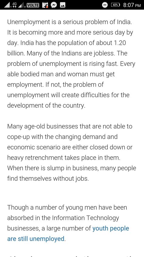 give me essay on problem of unemployment with introduction and middle ...