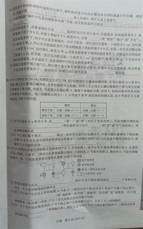 2023江西稳派高三10月联考理综试卷及参考答案解析汇总（正在更新）