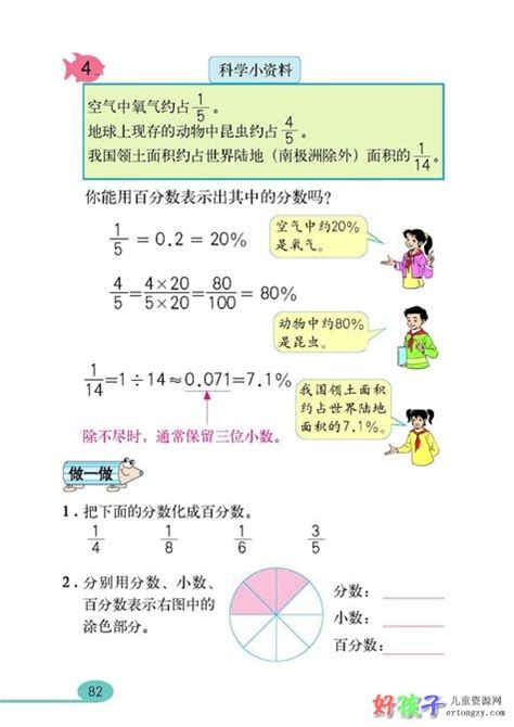 人教版小学六年级数学上册百分数和分数、小数的互化课文原文_六年级上册数学书