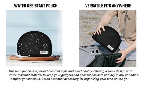 Lets Pack Tech Pouch Waterproof Charging Cable Storage Bag