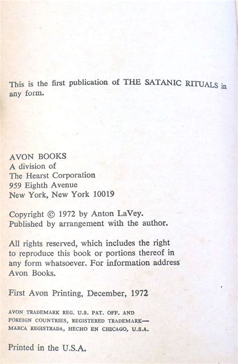 THE SATANIC RITUALS Companion to the Satanic Bible par Anton Szandor ...