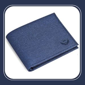Buy LORENZ Men's PU Leather Wallet | Blue Slim Bi-Fold Wallet for Men ...