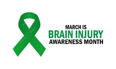 Premium Vector | March is brain injury awareness month vector ...