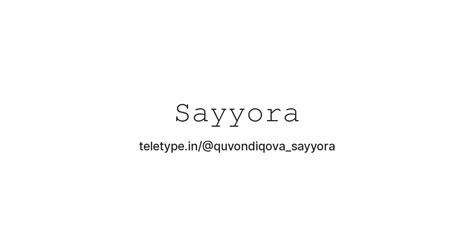 𝚂𝚊𝚢𝚢𝚘𝚛𝚊 — Teletype