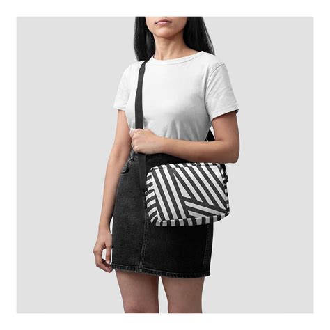 Get DailyObjects Black Stripes - Box Crossbody Bag at ₹ 1299 | LBB Shop