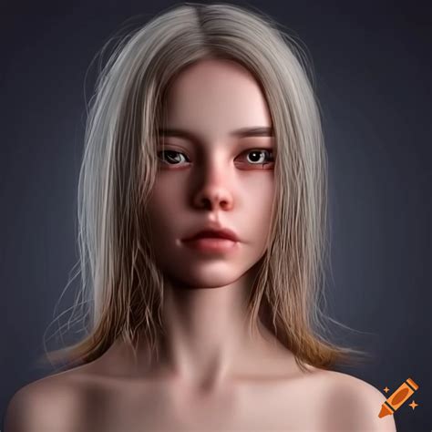 Realistic 3D portrait of a stunning girl on Craiyon