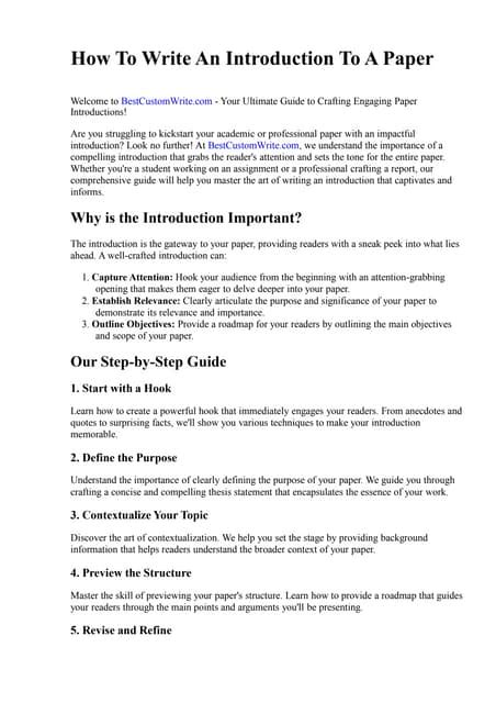 Image result for How to Write a Introduction in Writing