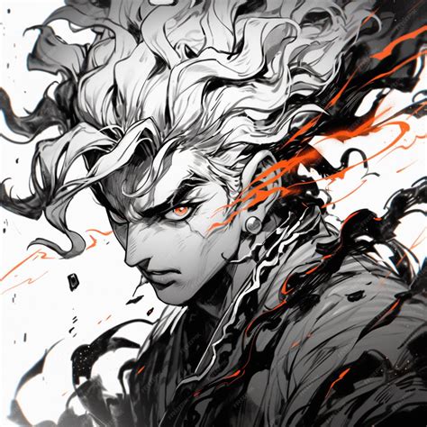 Premium Photo | Anime character with a black and white hair and red streaks