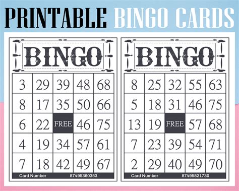 75 Balls Classic Bingo Card Printable Instant Download 1200 Cards ...
