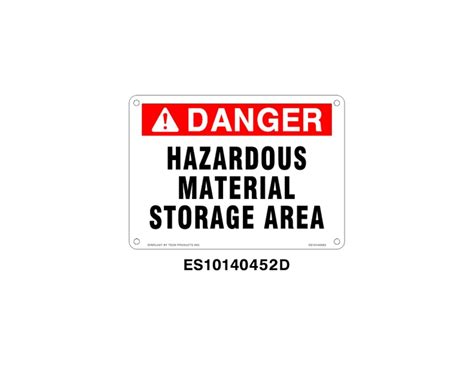Buy Everlast Sign, 10x14 in, Danger Hazardous Material Storage Area, 4 ...