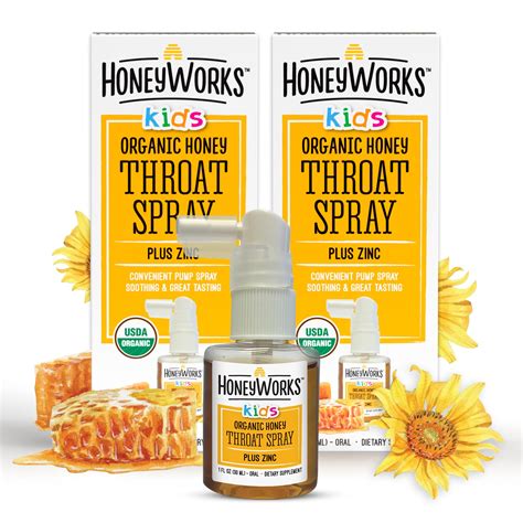 Amazon.com: HoneyWorks Kids Throat Spray for Sore Throat Relief, 1 Oz ...