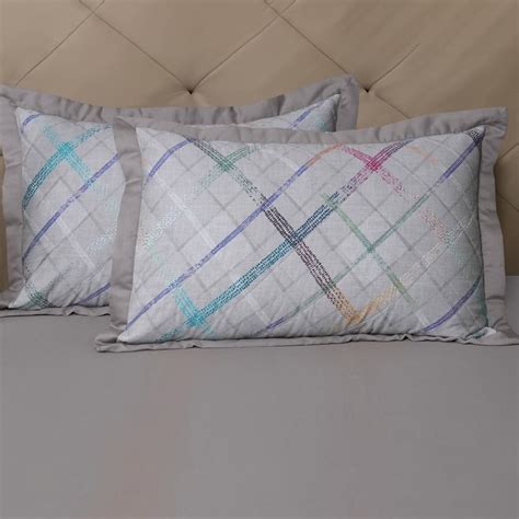 Buy MASPAR Eclectic Geo Set of 2 Checked Pillow Shams - 75x50cm from ...