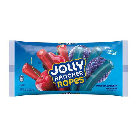 Jolly Rancher Ropes Blue Raspberry and Cherry Flavored Candy, Bag 10 oz ...