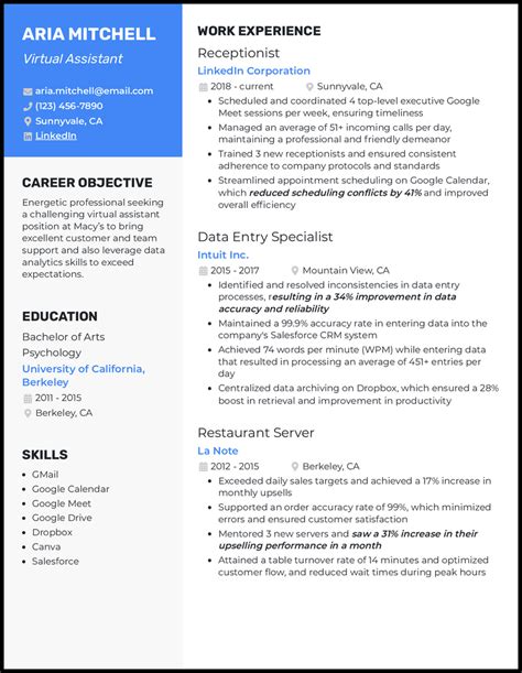 Image result for Virtual Assistant Resume