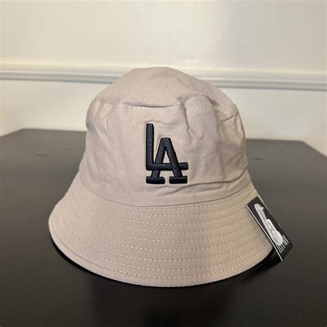 Tan and black LA Dodgers bucket hat #Dodgers | Depop