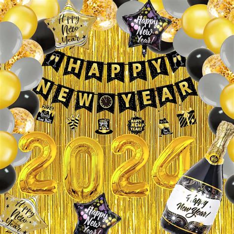 Amazon.com: New Years Eve Party Supplies 2024, 61PCS Happy New Years ...