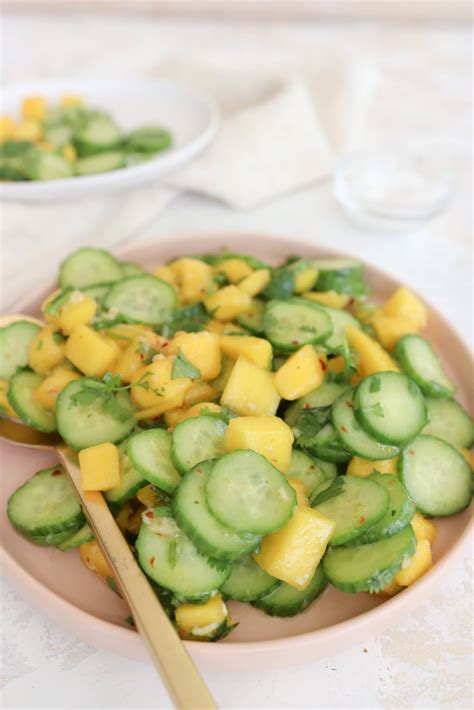 5-Minute Fresh Mango & Cucumber Side Salad - Lindsay Pleskot, RD