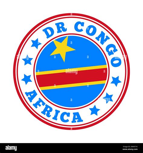 DR Congo sign. Round country logo with flag of DR Congo. Vector ...