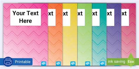 Zigzag Binder Covers - Editable (teacher made) - Twinkl