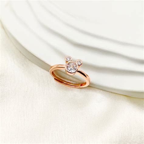 Mickey Mouse Ring Rosegold Plated 925 Silver – Katha