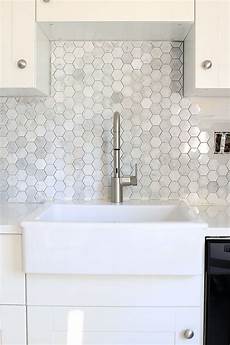 How To Grout Mosaic Backsplash by How To Install A Marble Hexagon Tile Backsplash Helpful How To Grout Mosaic Backsplash