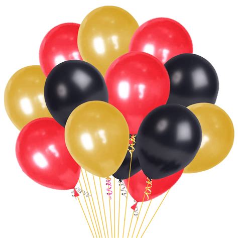 Party Propz Golden Red Black Balloons -100Pcs For Happy Birthday ...