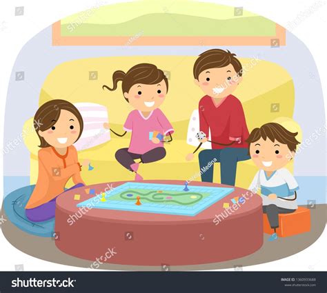 Kids Playing Board Games Clipart