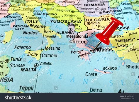 Pushpin Marking On Athens Greece MapẢnh có sẵn308002583 | Shutterstock