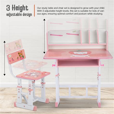 Baybee Wooden Multi Functional Kids Study Table for Students, Hight Ad ...