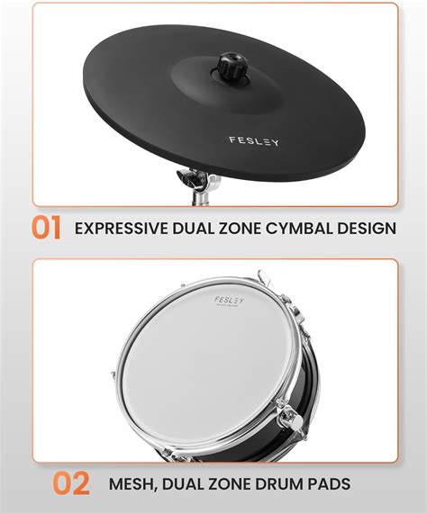 Fesley Electric Drum Set with Independent Kick Snare India | Ubuy
