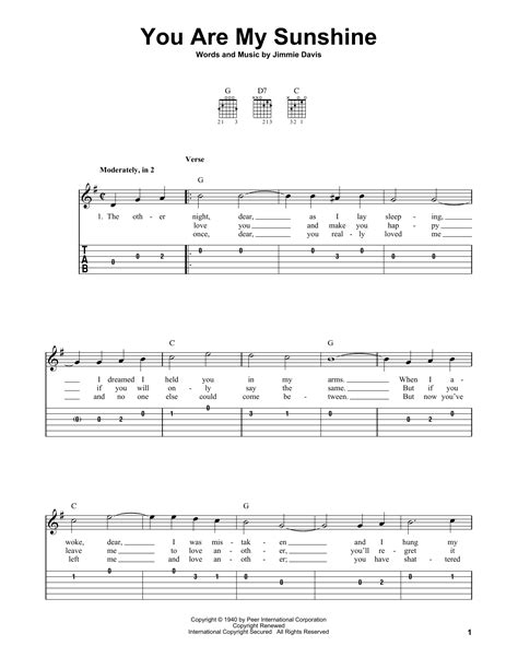 You Are My Sunshine by Jimmie Davis - Easy Guitar Tab - Guitar Instructor